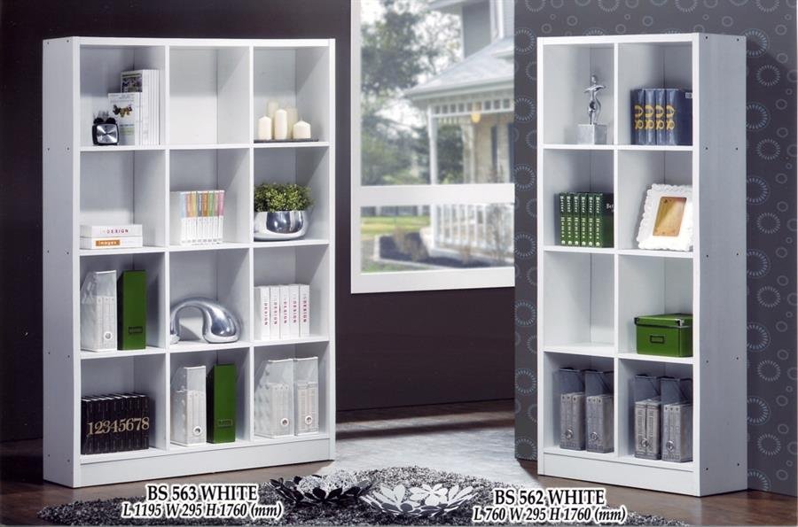 BS563-WH 3x4 bookcase-white