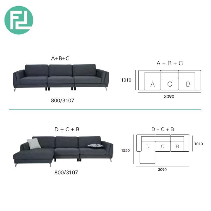 SOFA - 2 SEATER - L SHAPE