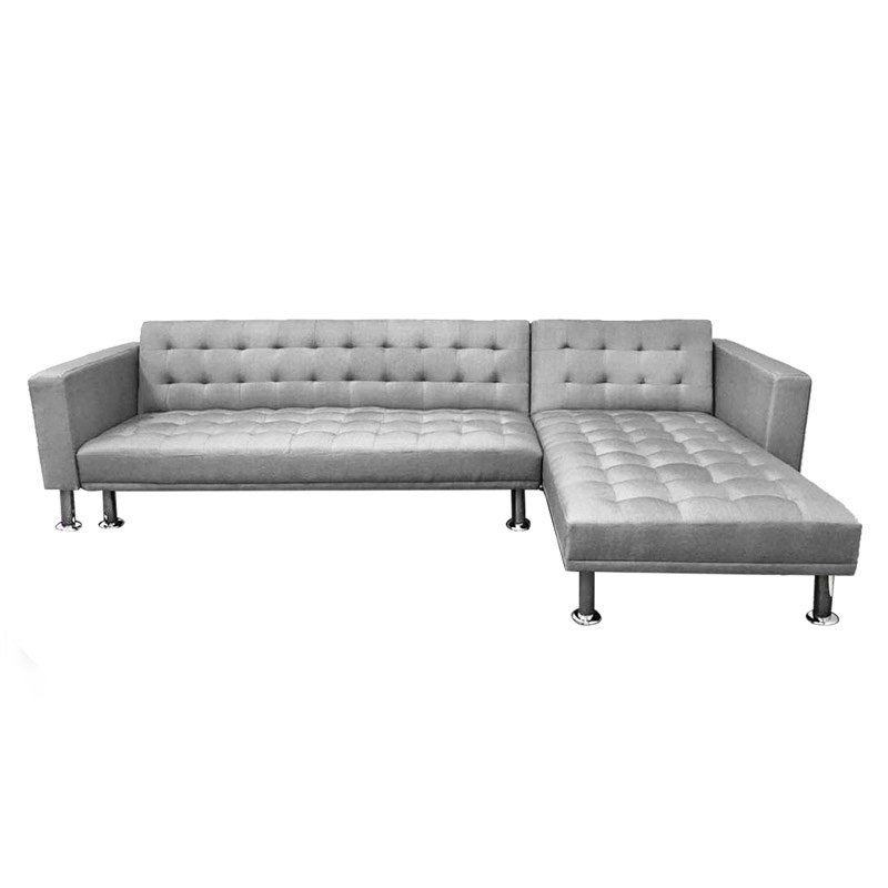 LAWRIE 3 seater L shaped sofa bed-grey