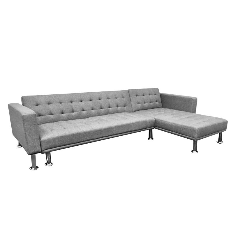 LAWRIE 3 seater L shaped sofa bed-grey