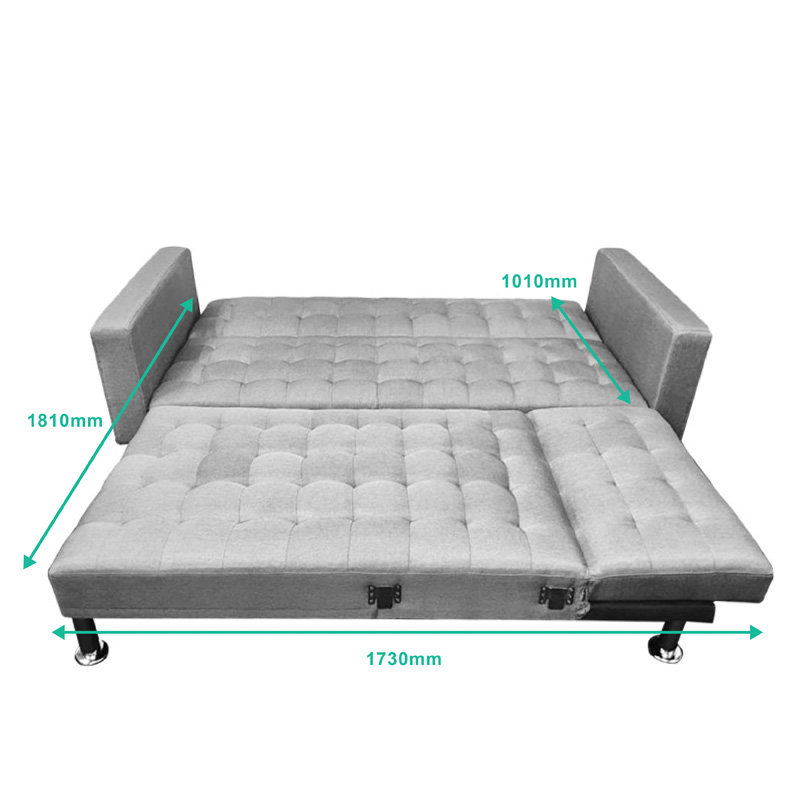 LAWRIE 3 seater L shaped sofa bed-grey
