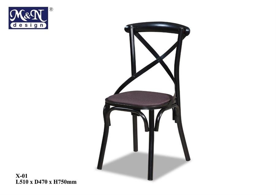X Black Metal Chair - X-01