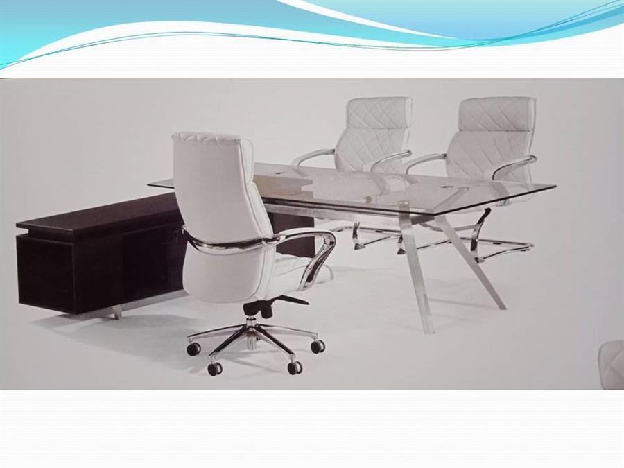 Director Table - Leather Series - F-27 with Glass Top