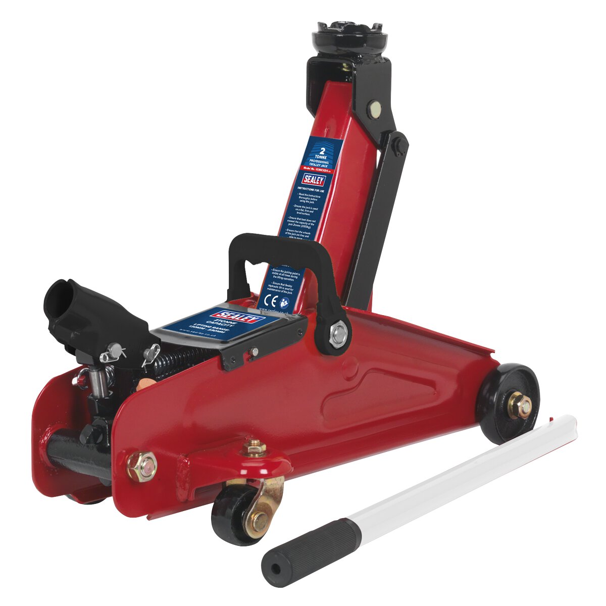 Trolley Jack 2tonne Short Chassis with Axle Stands (Pair) 1tonne Capacity per Stand & Storage Case