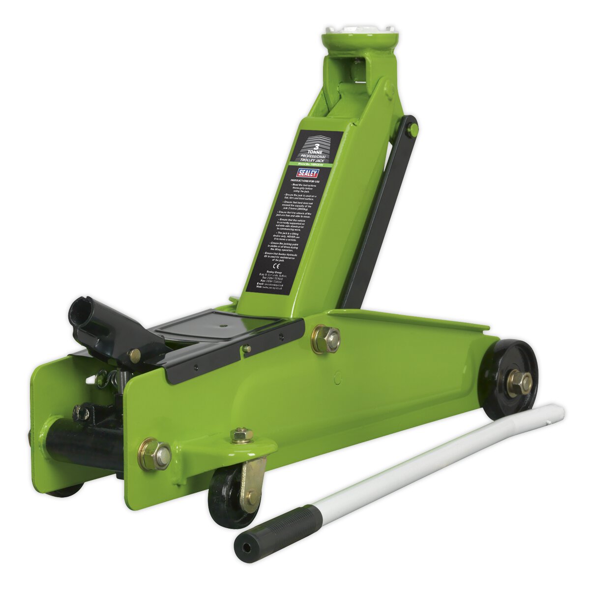 Trolley Jack 3tonne Long Chassis Heavy-Duty Hi-Vis
