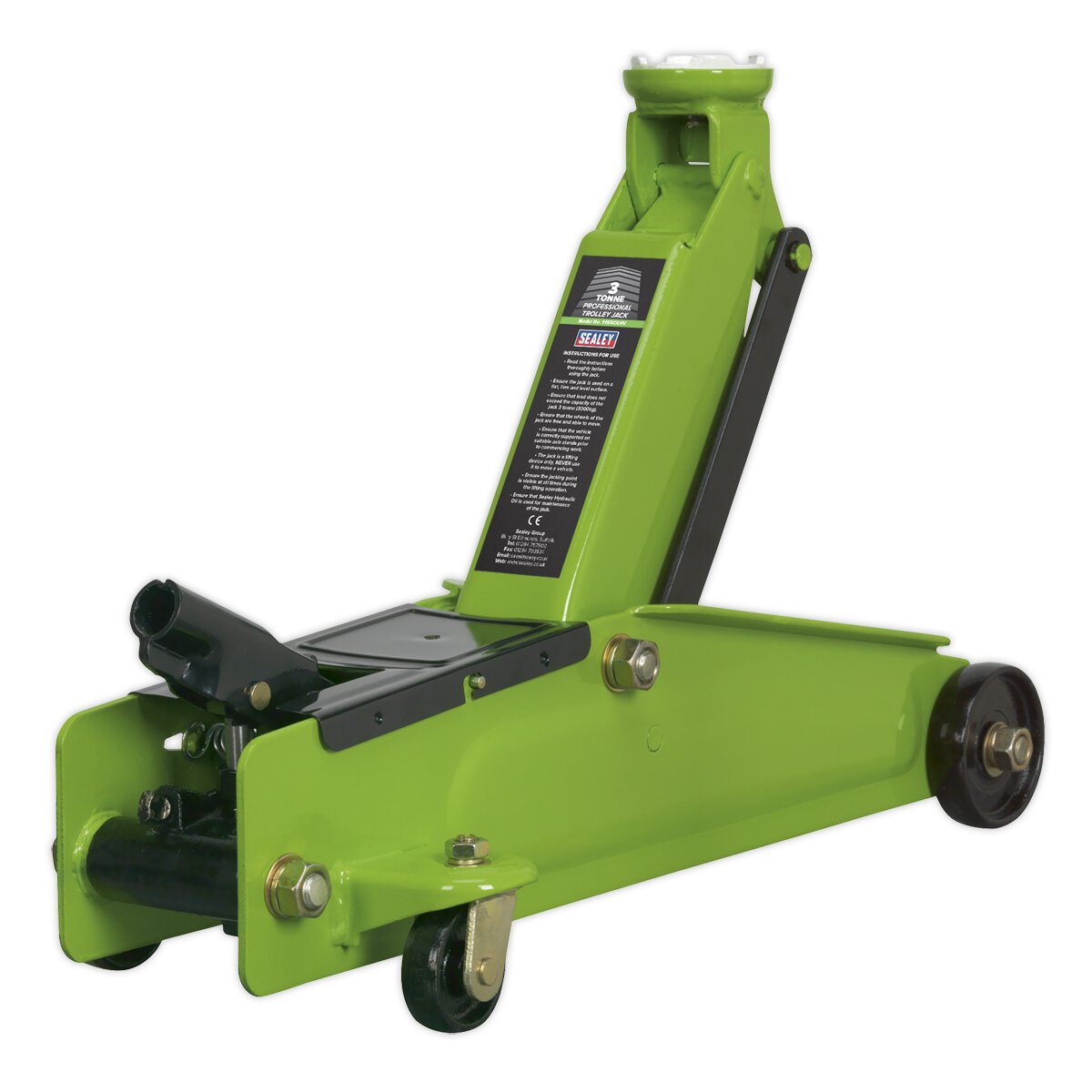 Trolley Jack 3tonne Long Chassis Heavy-Duty Hi-Vis