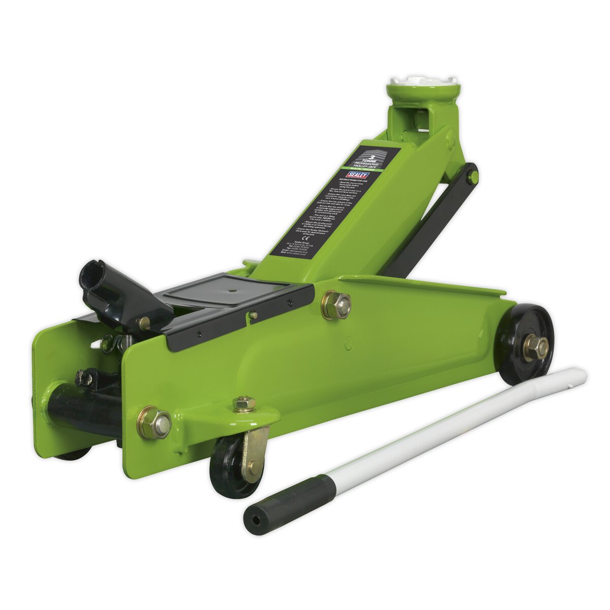 Trolley Jack 3tonne Long Chassis Heavy-Duty Hi-Vis