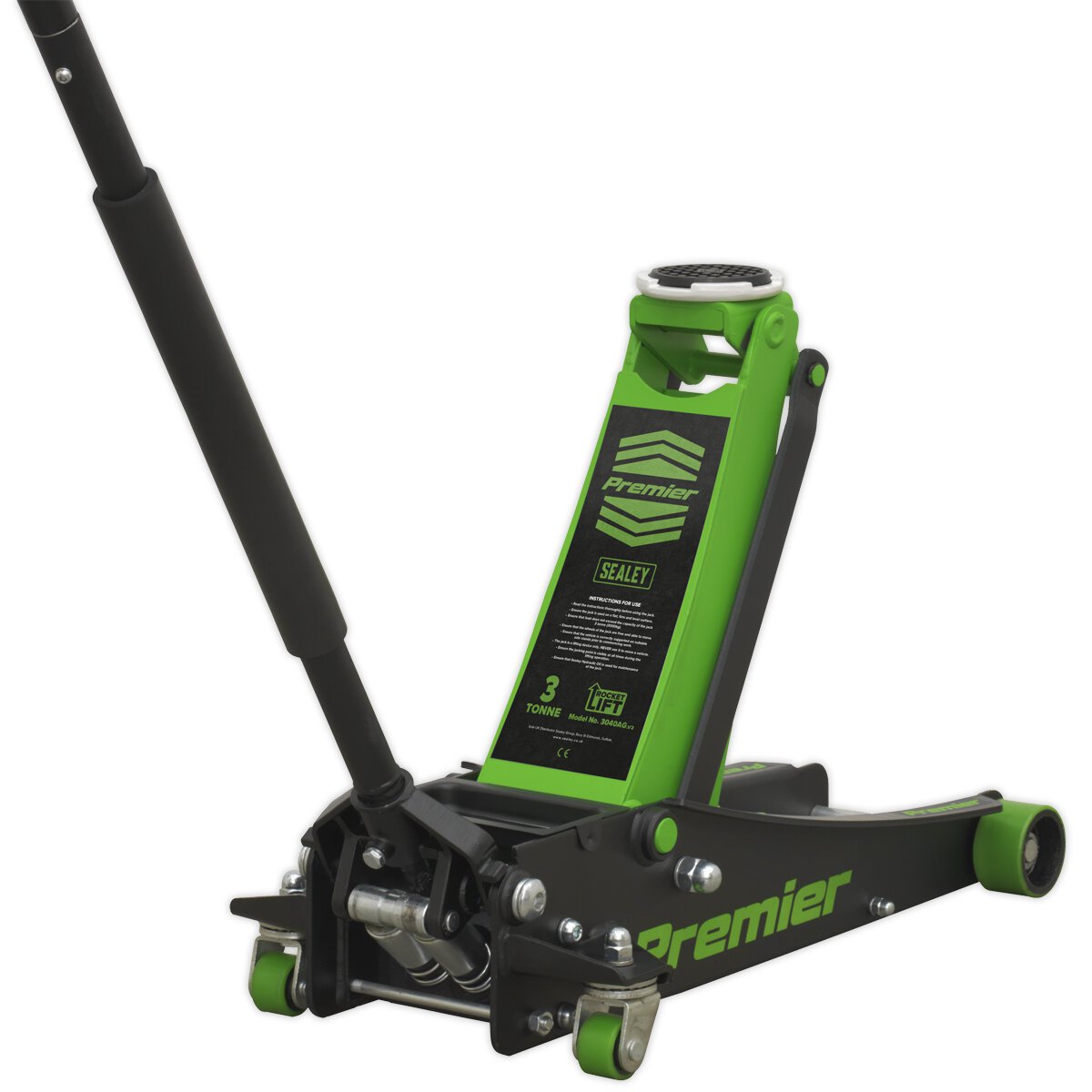 Trolley Jack 3tonne Rocket Lift Green