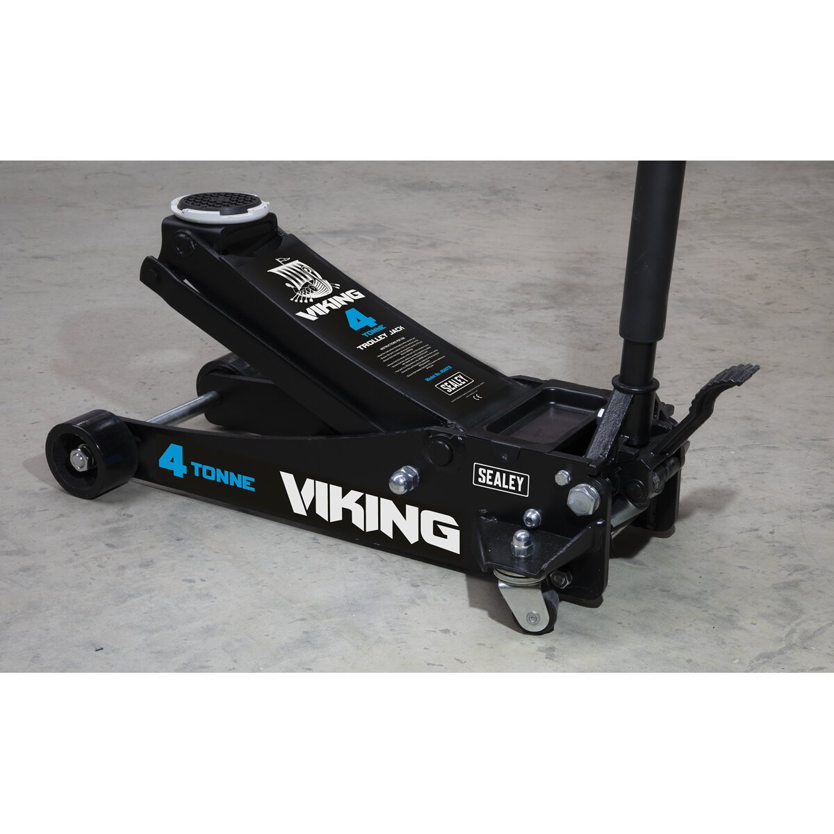 Viking Tyre Bay Trolley Jack 4tonne Low Entry with Rocket Lift