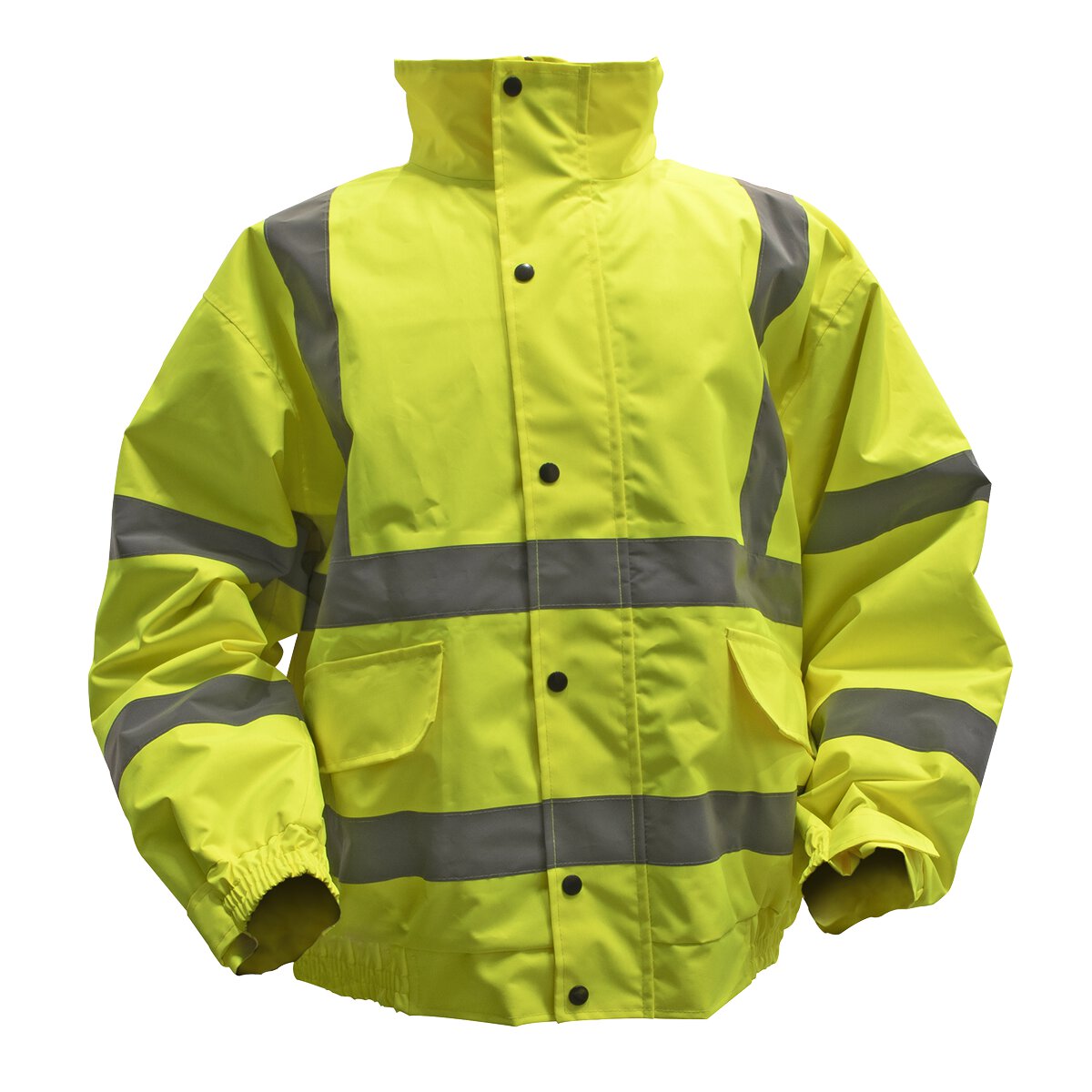 HiVis Yellow Jacket with Quilted Lining & Elasticated Waist Large