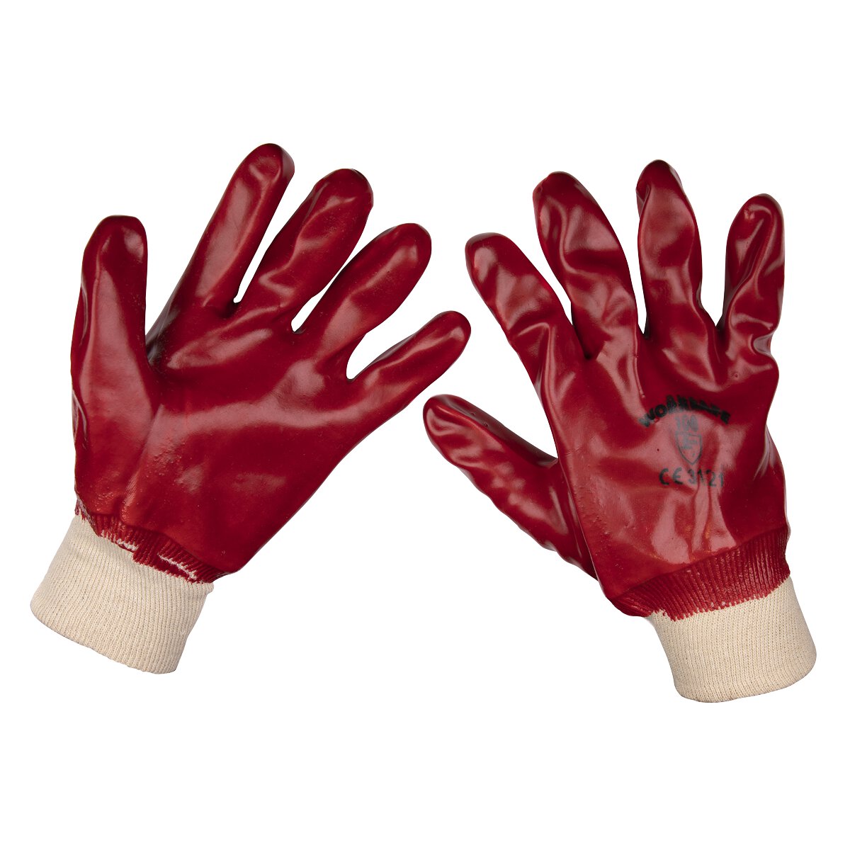 General Purpose PVC Gloves Knitted Wrist (Large) - Pair