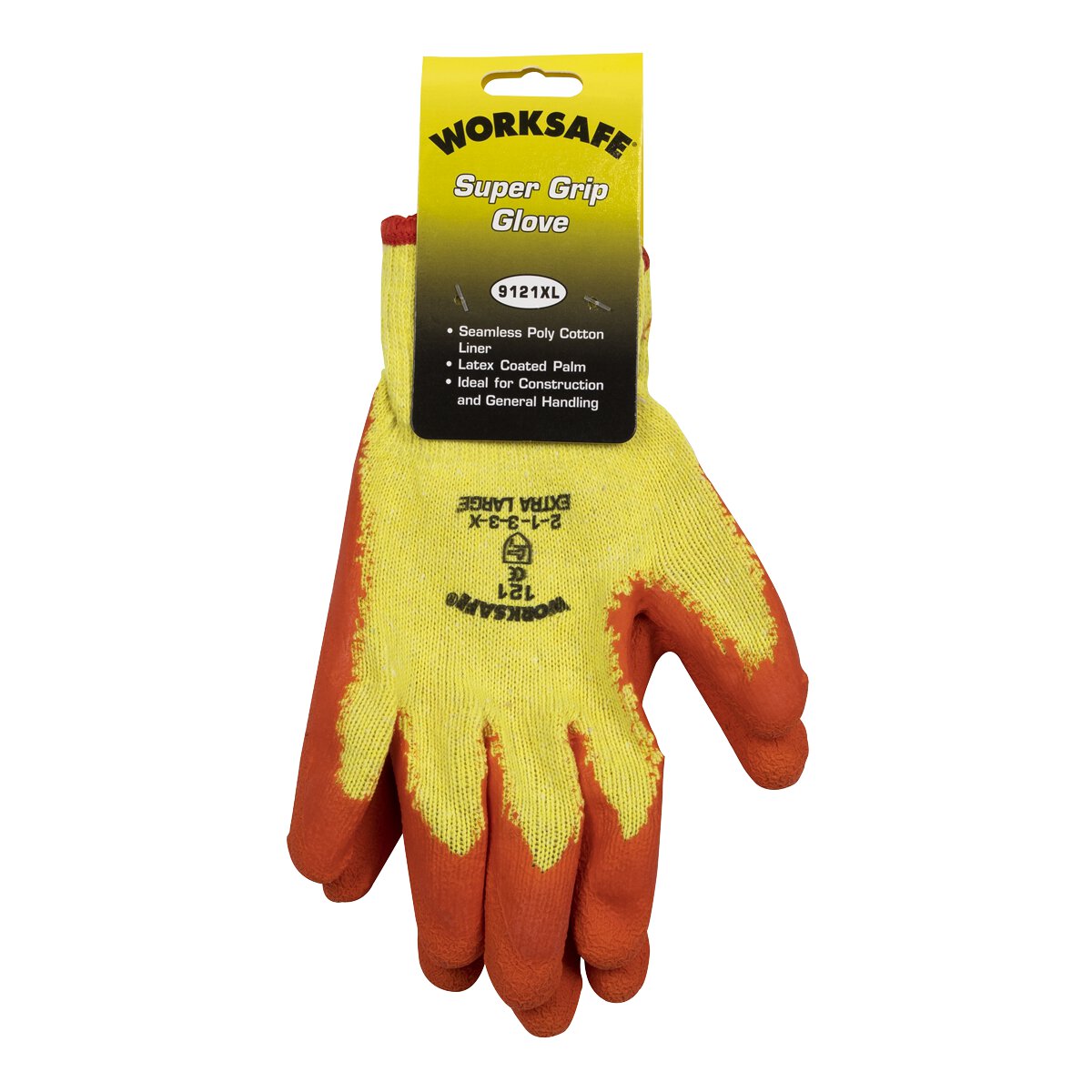 Super Grip Knitted Gloves Latex Palm (X-Large) - Pair