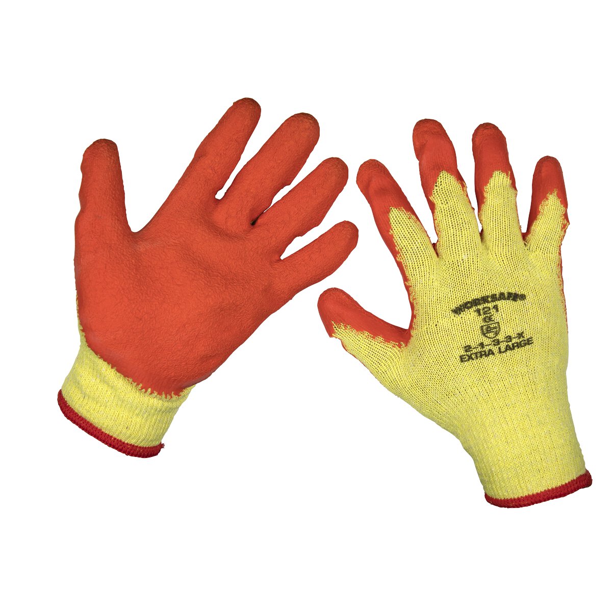 Super Grip Knitted Gloves Latex Palm (X-Large) - Pack of 12 Pairs