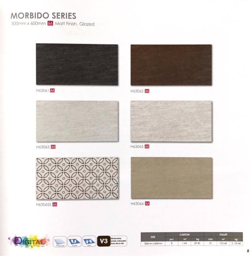 White Horse Morbido Series Porcelain Stone Tiles 300x600mm Matt Finish