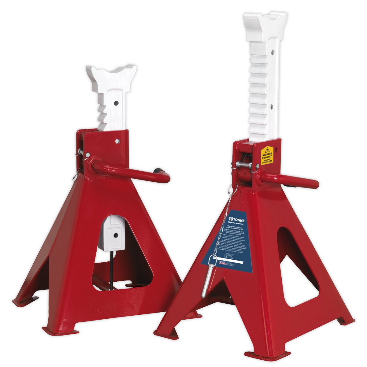 Axle Stands (Pair) 10tonne Capacity per Stand Auto Rise Ratchet