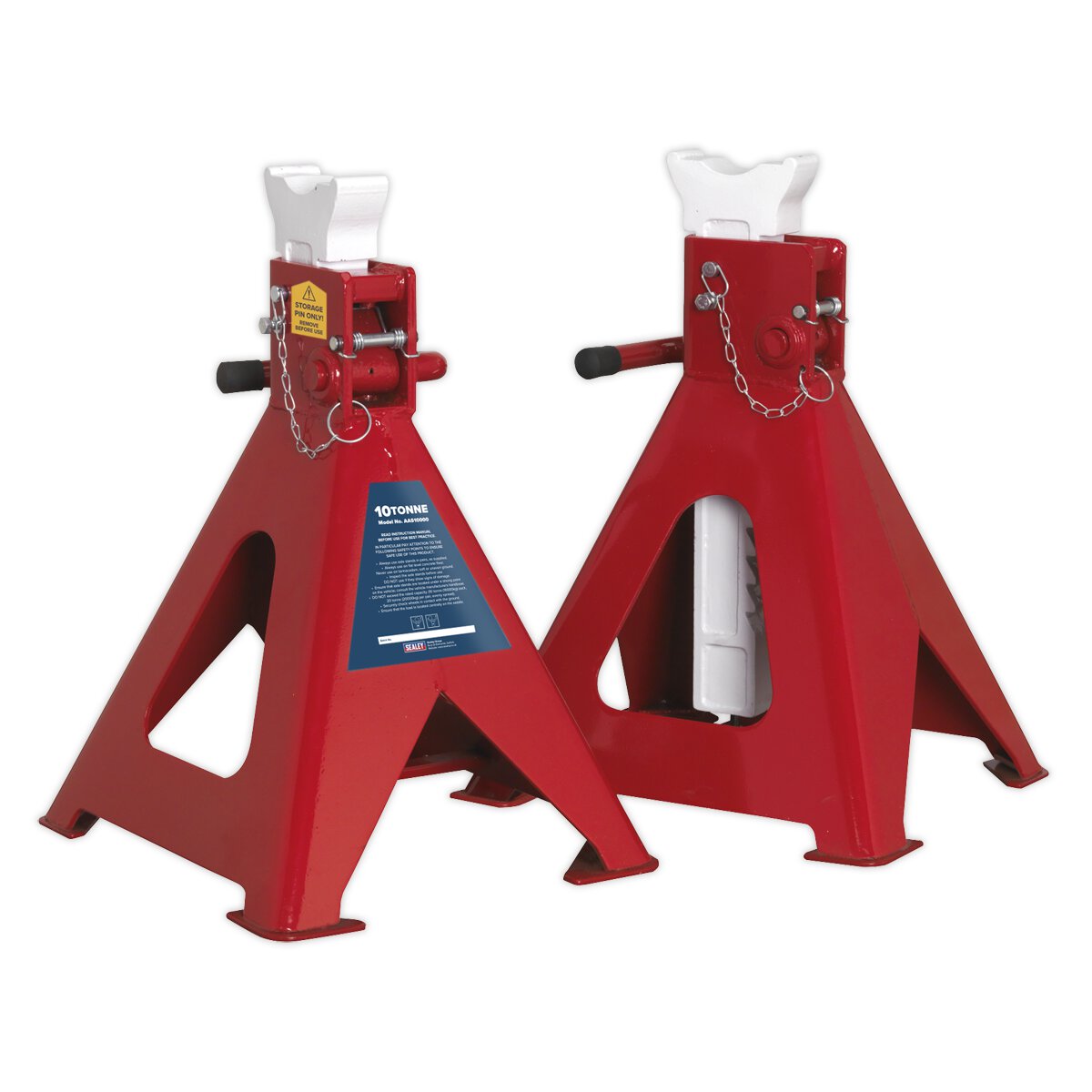 Axle Stands (Pair) 10tonne Capacity per Stand Auto Rise Ratchet