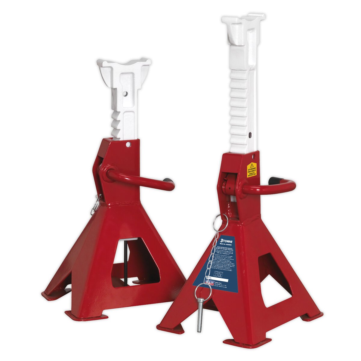 Axle Stands (Pair) 3tonne Capacity per Stand Auto Rise Ratchet