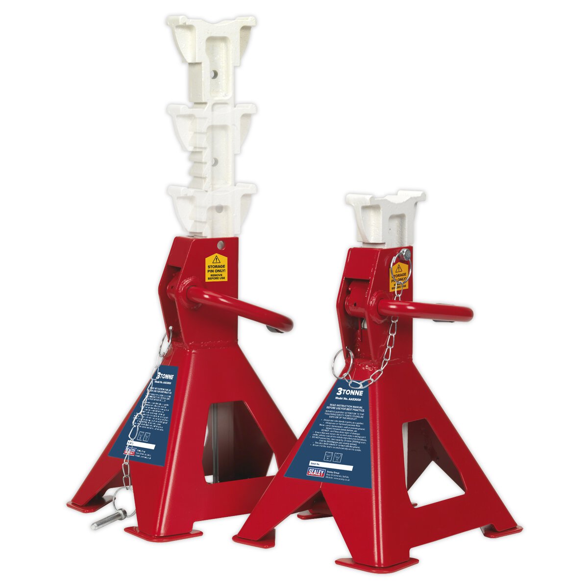 Axle Stands (Pair) 3tonne Capacity per Stand Auto Rise Ratchet