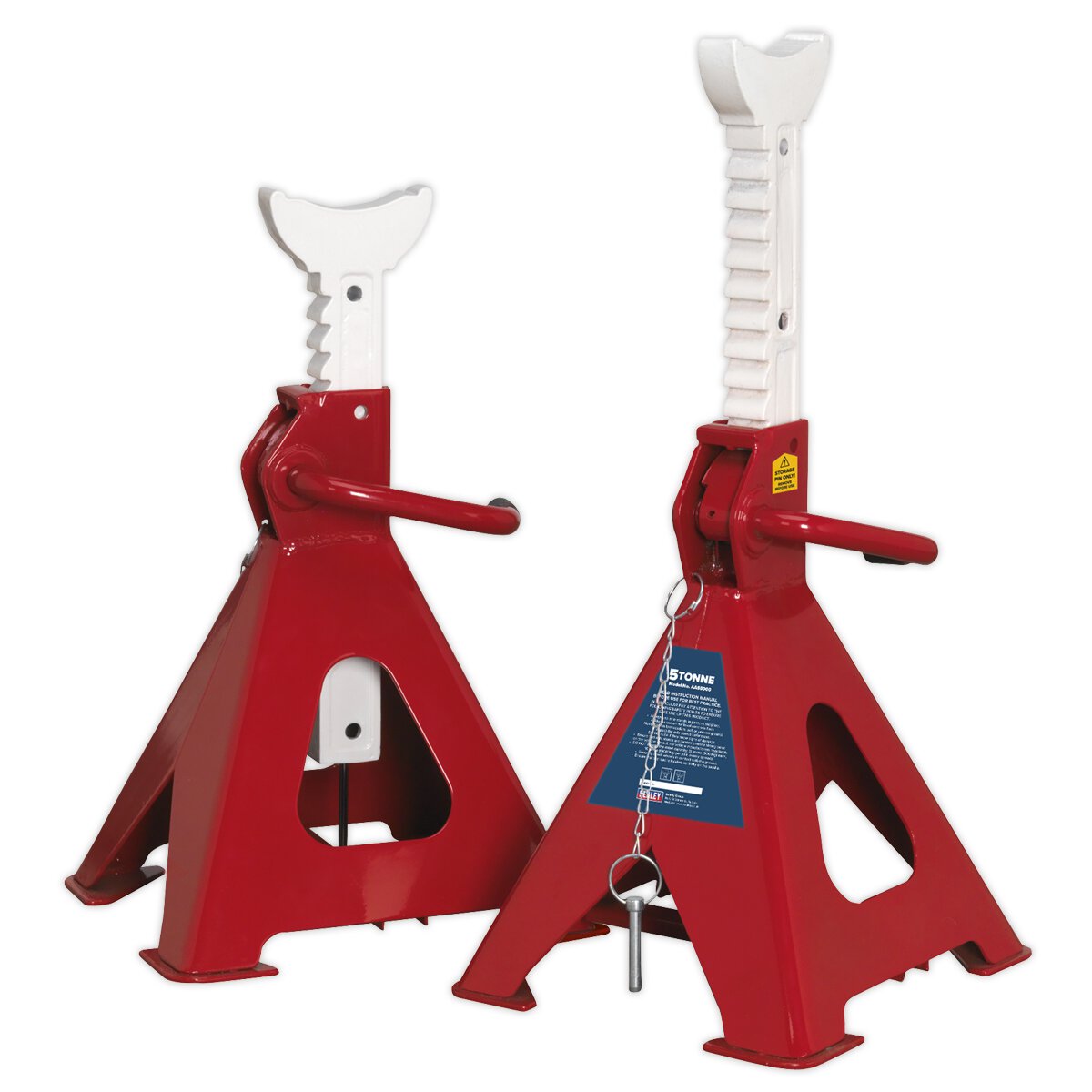 Axle Stands (Pair) 5tonne Capacity per Stand Auto Rise Ratchet