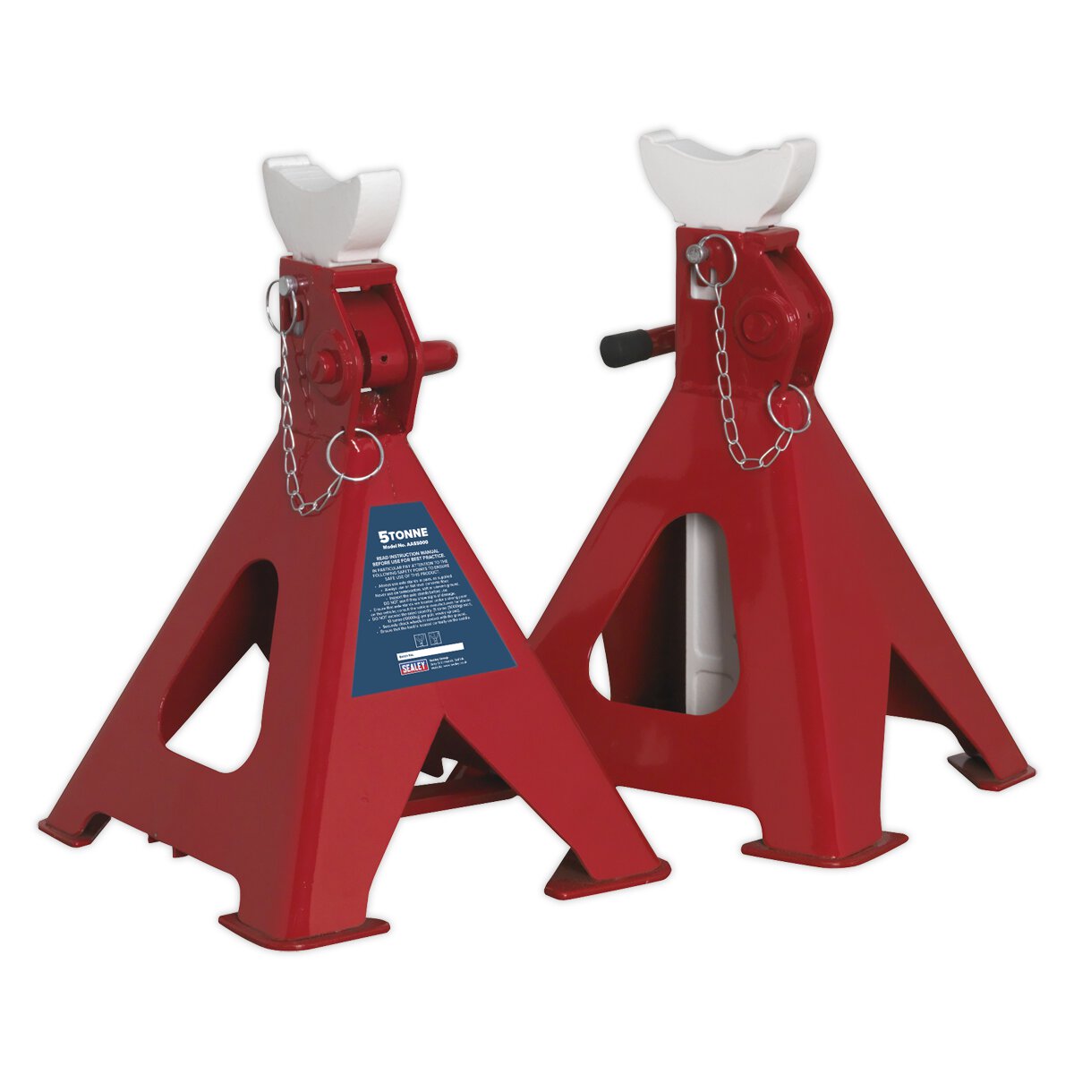 Axle Stands (Pair) 5tonne Capacity per Stand Auto Rise Ratchet