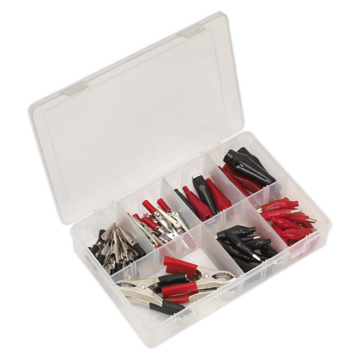 Crocodile Clip Assortment 60pc Black & Red