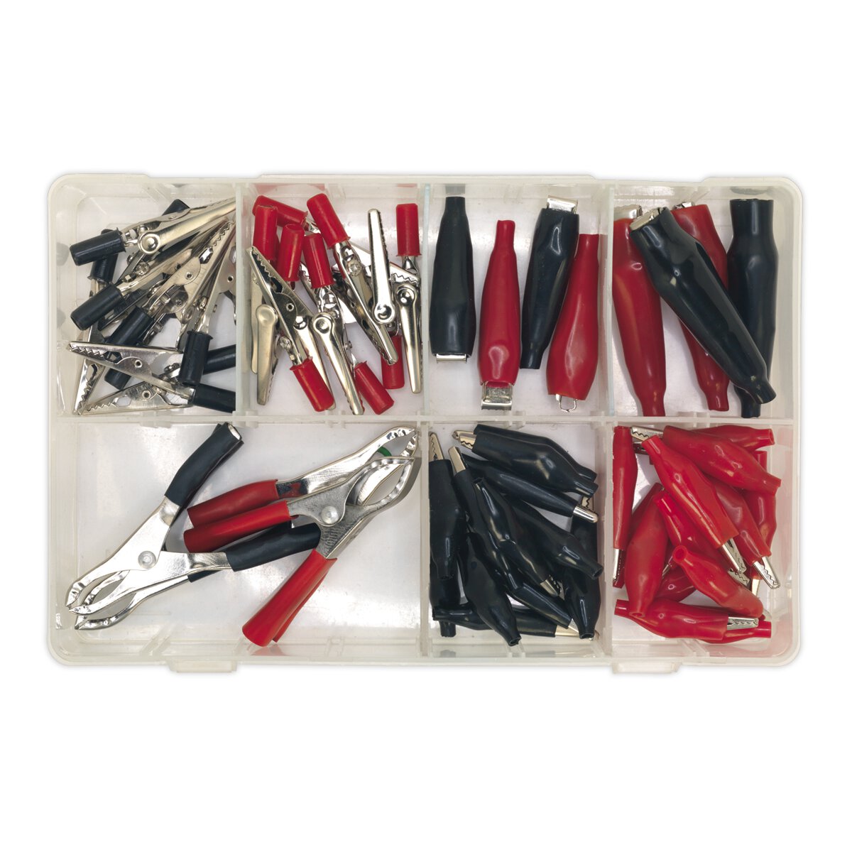 Crocodile Clip Assortment 60pc Black & Red
