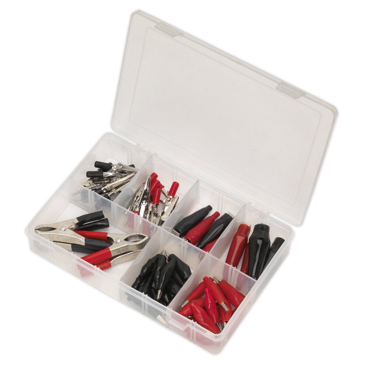 Crocodile Clip Assortment 60pc Black & Red