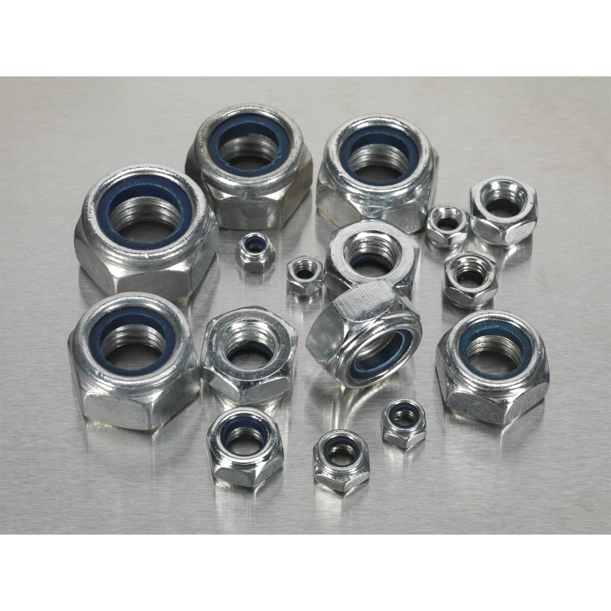 Nylon Lock Nut Assortment 255pc M4-M16 DIN 985