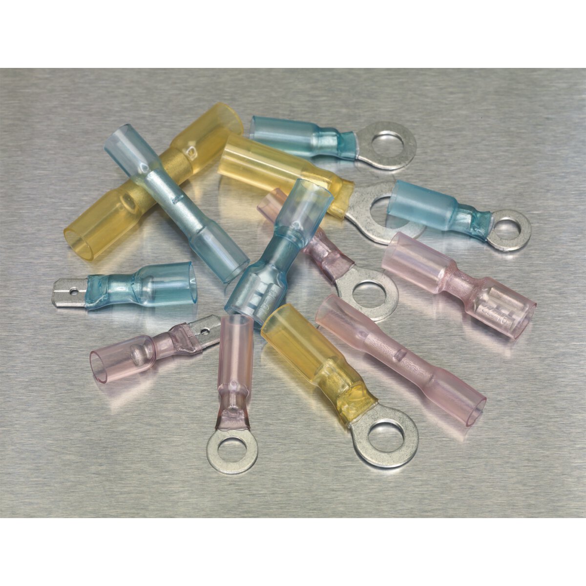 Adhesive Lined Heat Shrink Terminal Assortment 142pc Blue, Red & Yellow