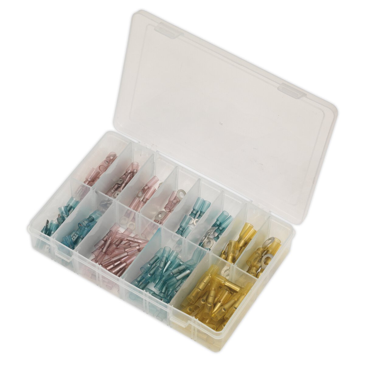 Adhesive Lined Heat Shrink Terminal Assortment 142pc Blue, Red & Yellow