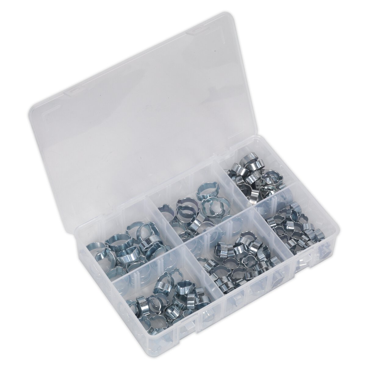 O-Clip Double Ear Assortment 140pc Zinc Plated