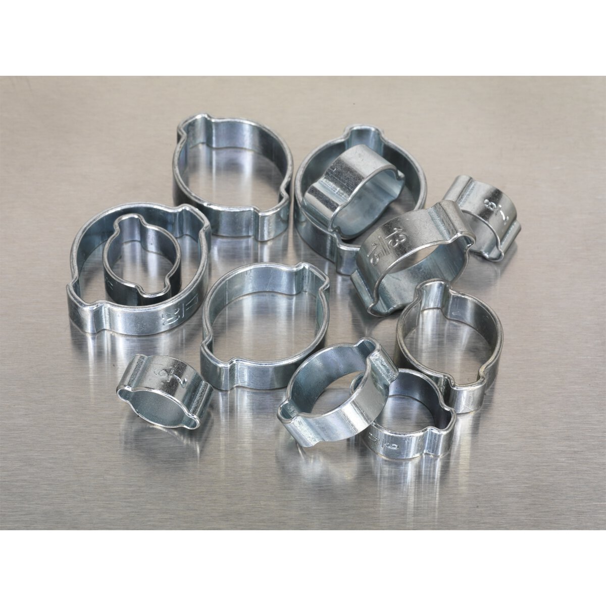O-Clip Double Ear Assortment 140pc Zinc Plated