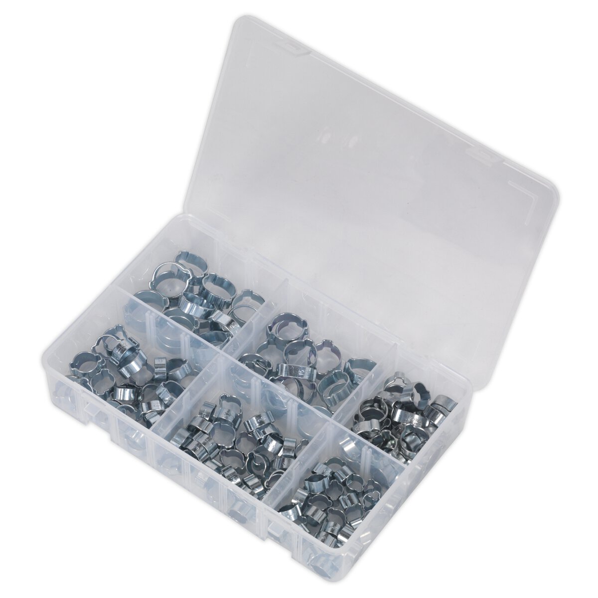 O-Clip Double Ear Assortment 140pc Zinc Plated