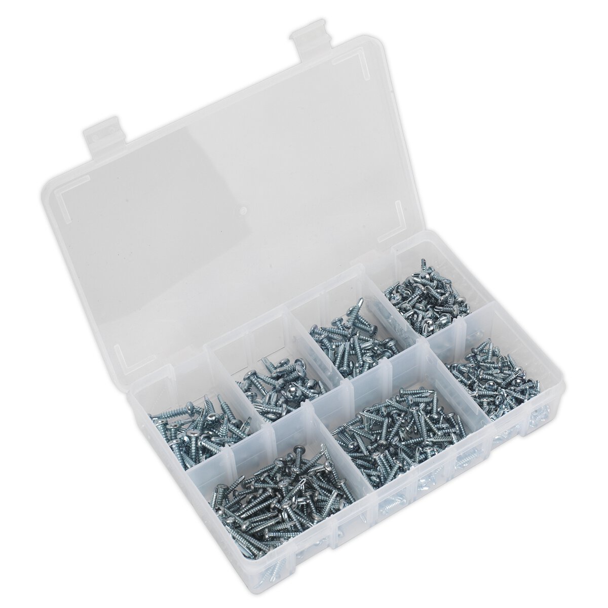 Self Drilling Screw Assortment 500pc Pan Head Phillips Zinc D7504N