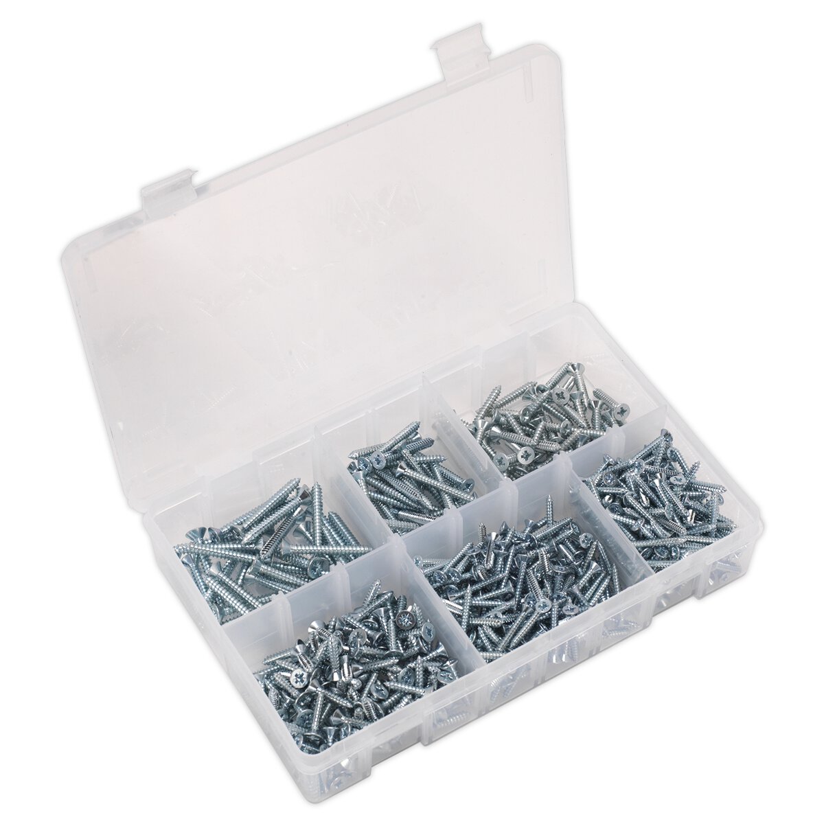 Self Tapping Screw Assortment 510pc Countersunk Pozi Zinc DIN 7982