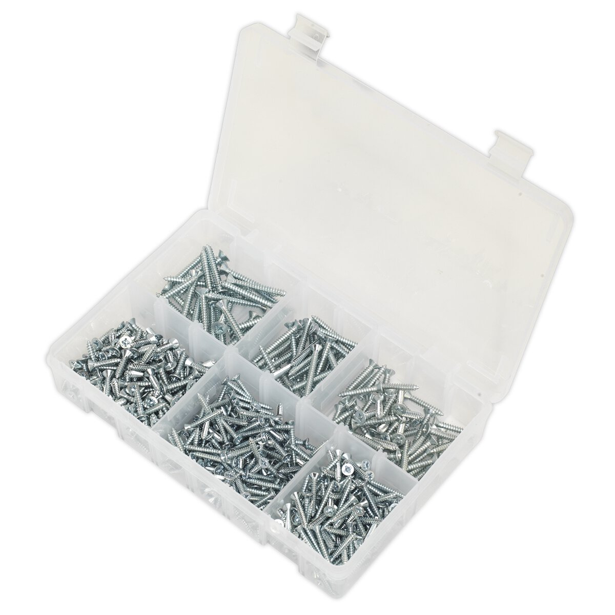 Self Tapping Screw Assortment 510pc Countersunk Pozi Zinc DIN 7982