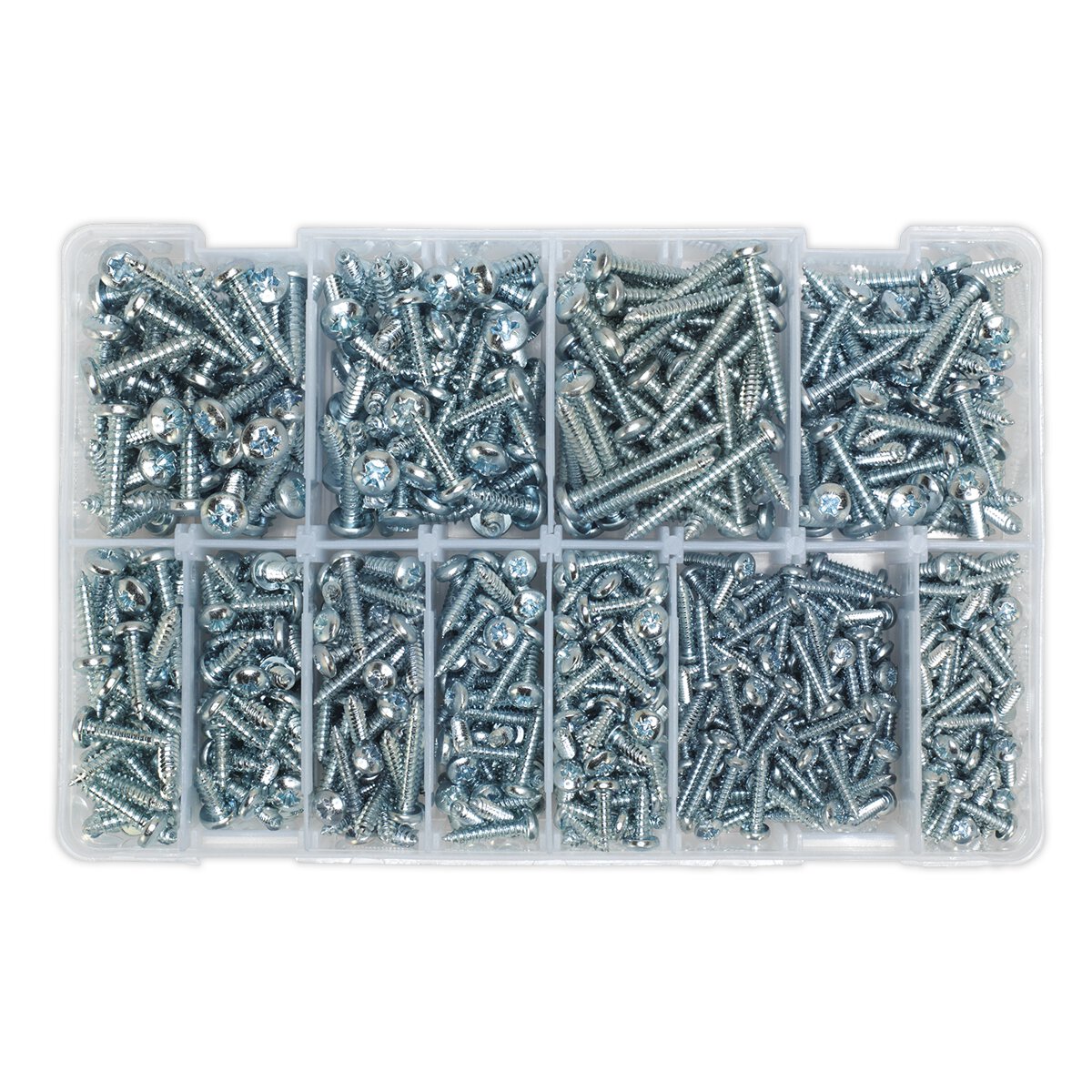 Self Tapping Screw Assortment 700pc Pan Head Pozi Zinc DIN 7981CZ