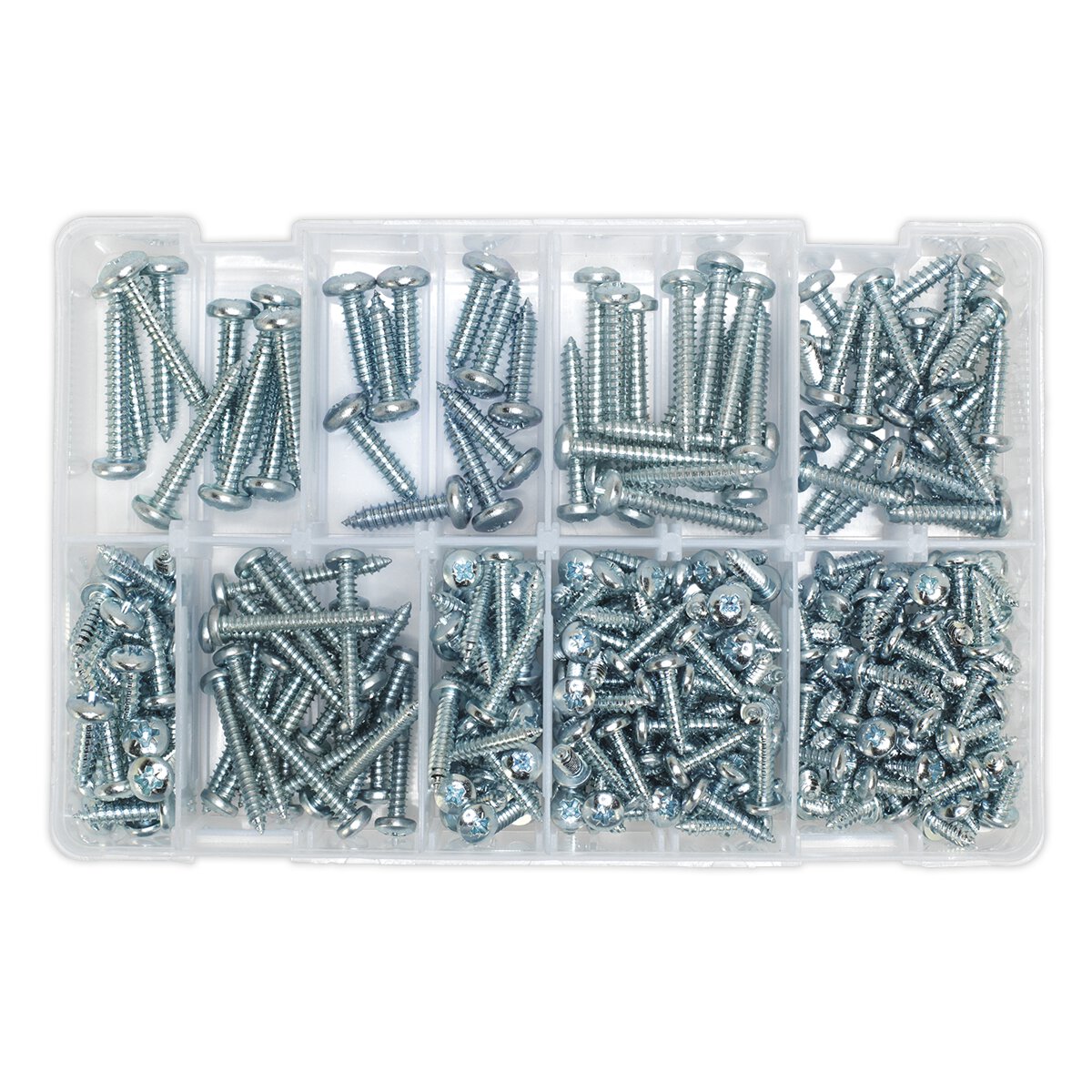 Self Tapping Screw Assortment 305pc Pan Head Pozi Zinc DIN 7981CZ