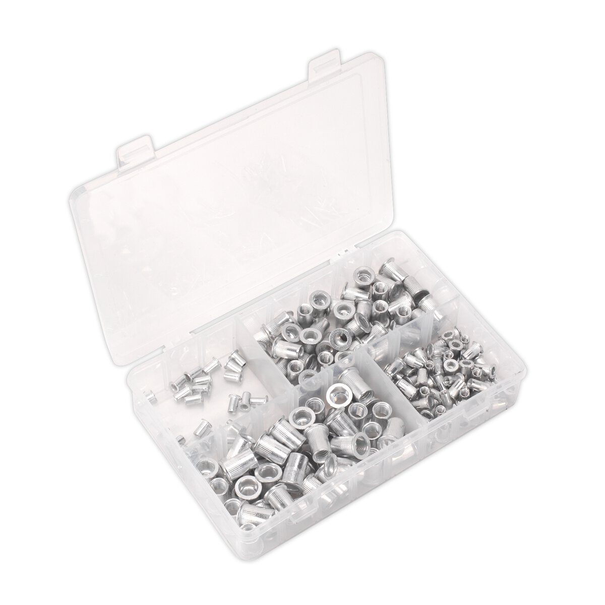 Threaded Insert (Rivet Nut) Assortment 200pc M4-M8 Splined Metric