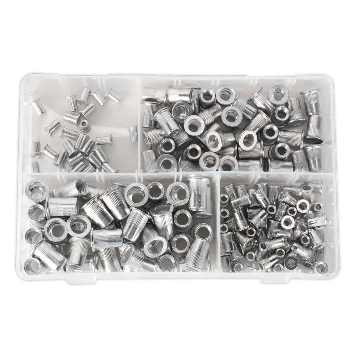 Threaded Insert (Rivet Nut) Assortment 200pc M4-M8 Splined Metric