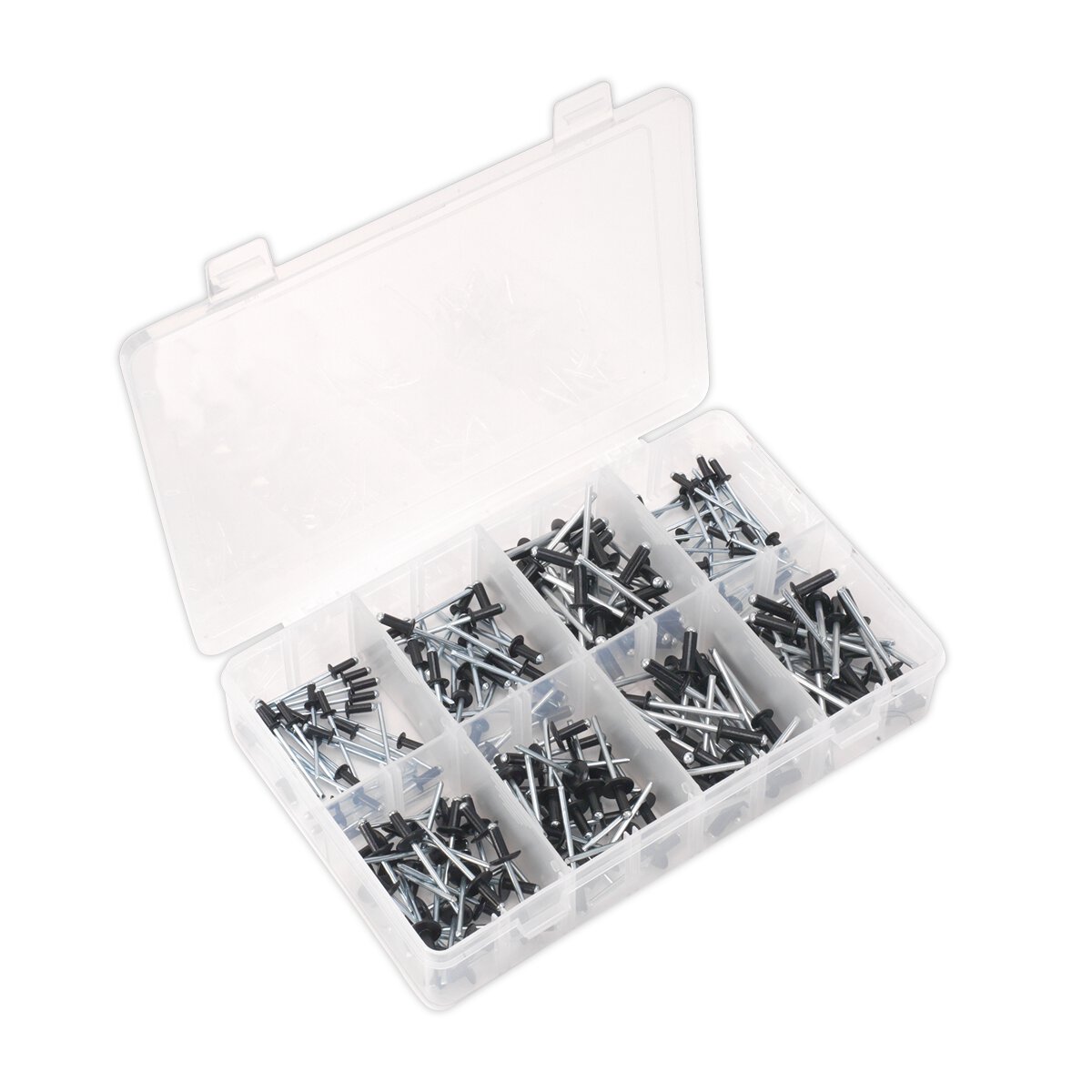 Rivet Assortment 200pc Black Anodised