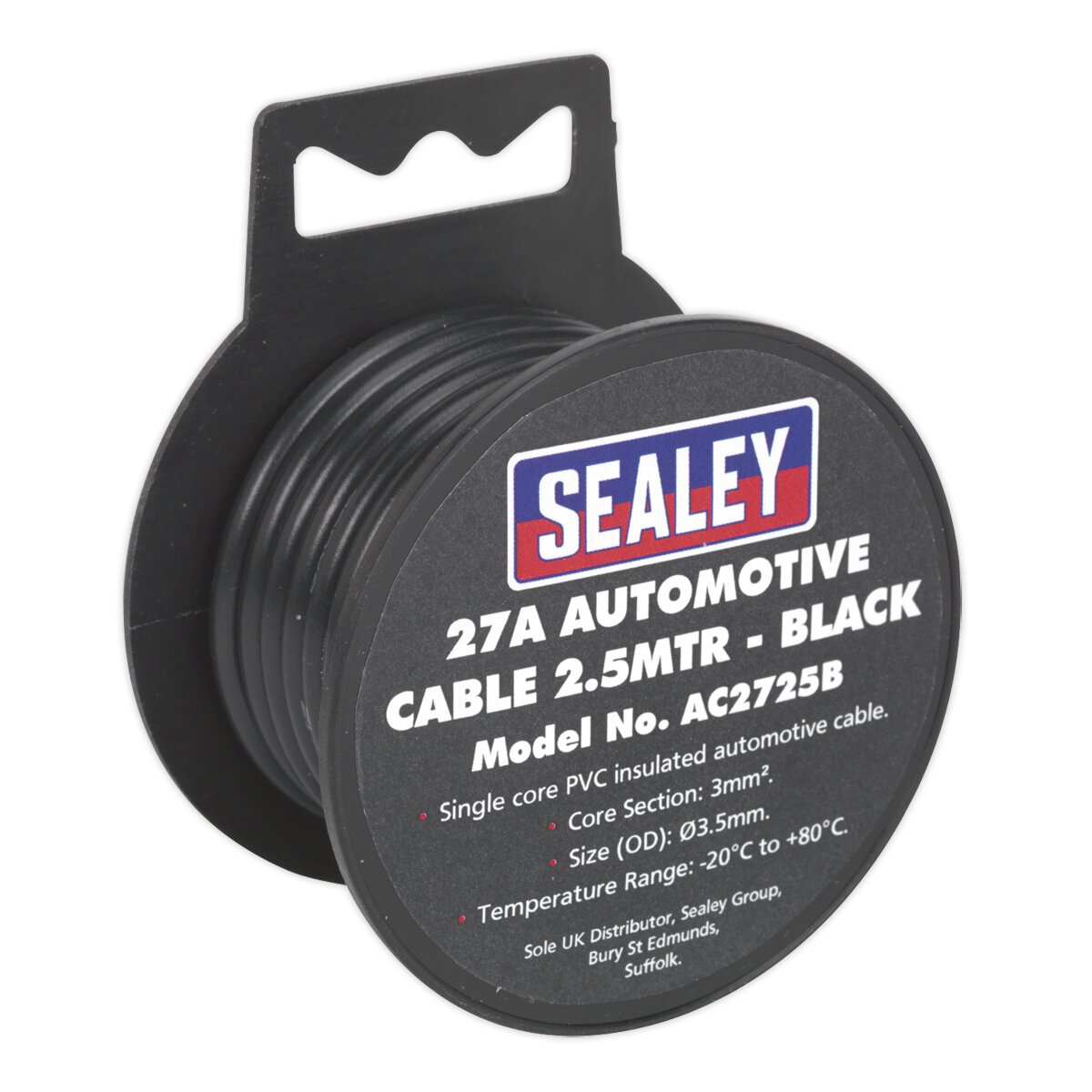 Automotive Cable Thick Wall 27A 2.5m Black
