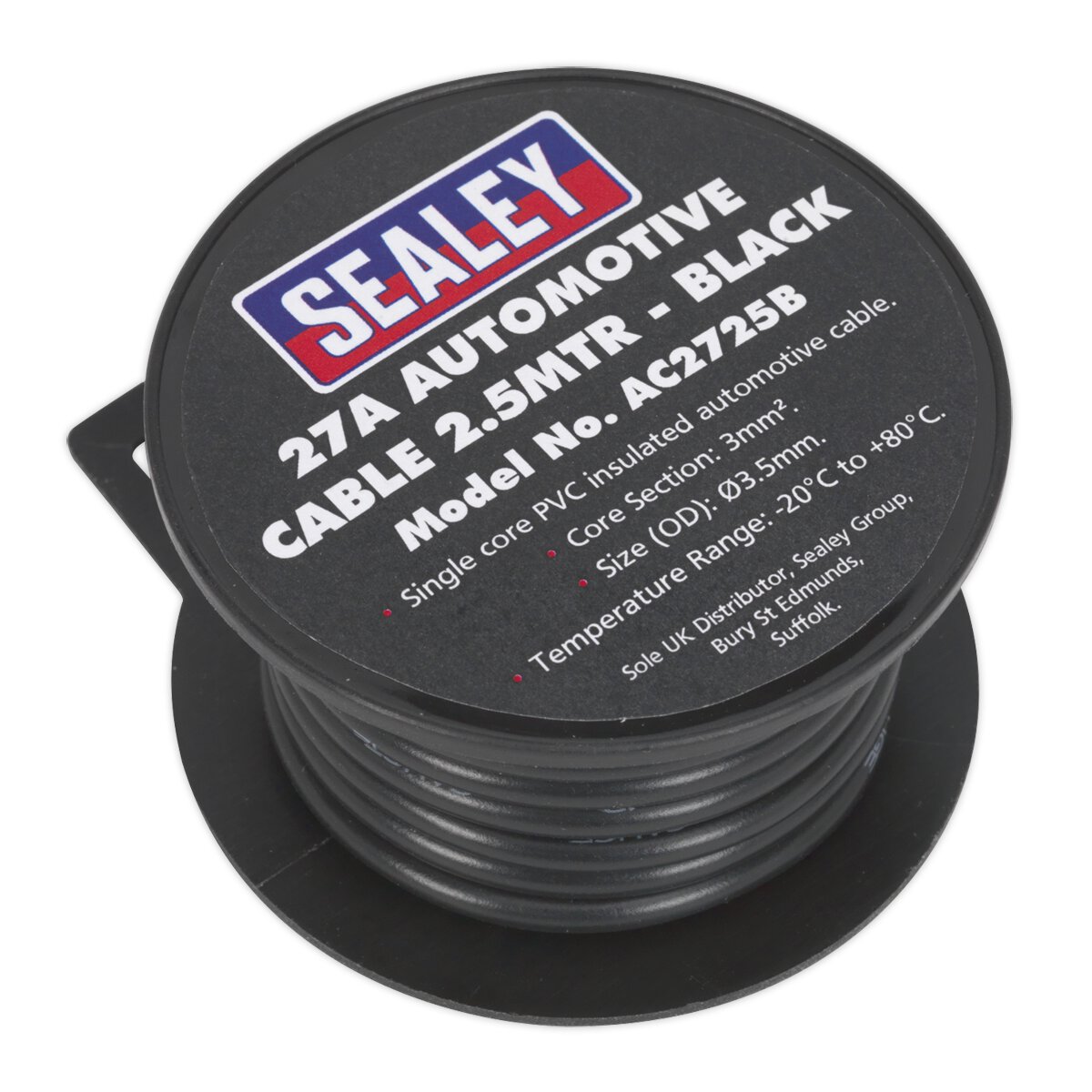 Automotive Cable Thick Wall 27A 2.5m Black