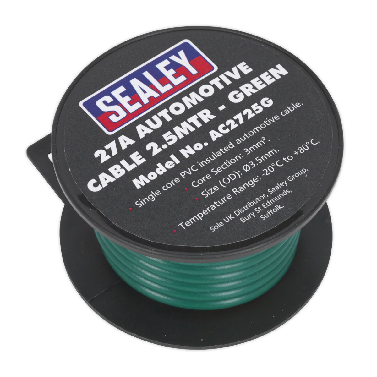 Automotive Cable Thick Wall 27A 2.5m Green