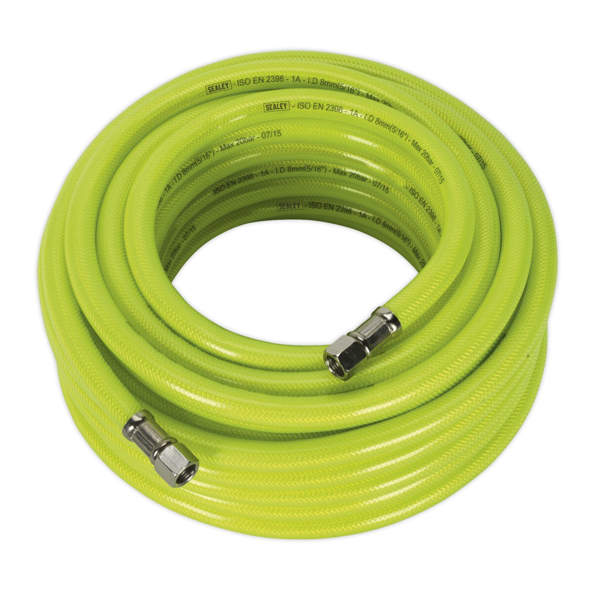Air Hose High Visibility 15m x Ø8mm with 1/4"BSP Unions