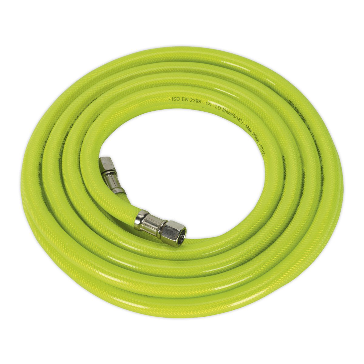 Air Hose High Visibility 5m x Ø8mm with 1/4"BSP Unions