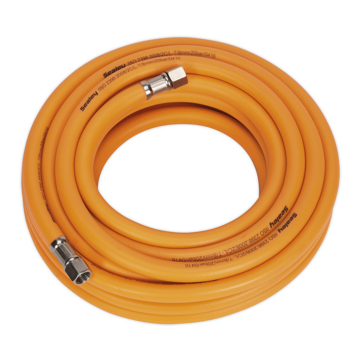 Air Hose 10m x Ø8mm Hybrid High Visibility with 1/4"BSP Unions
