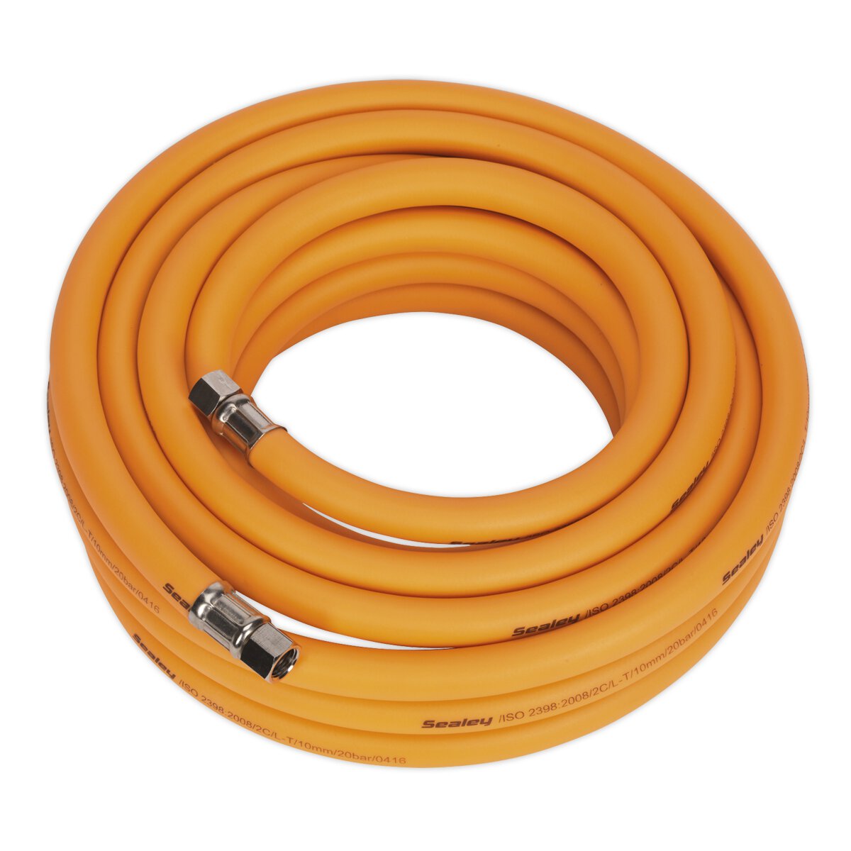 Air Hose 10m x Ø10mm Hybrid High Visibility with 1/4"BSP Unions