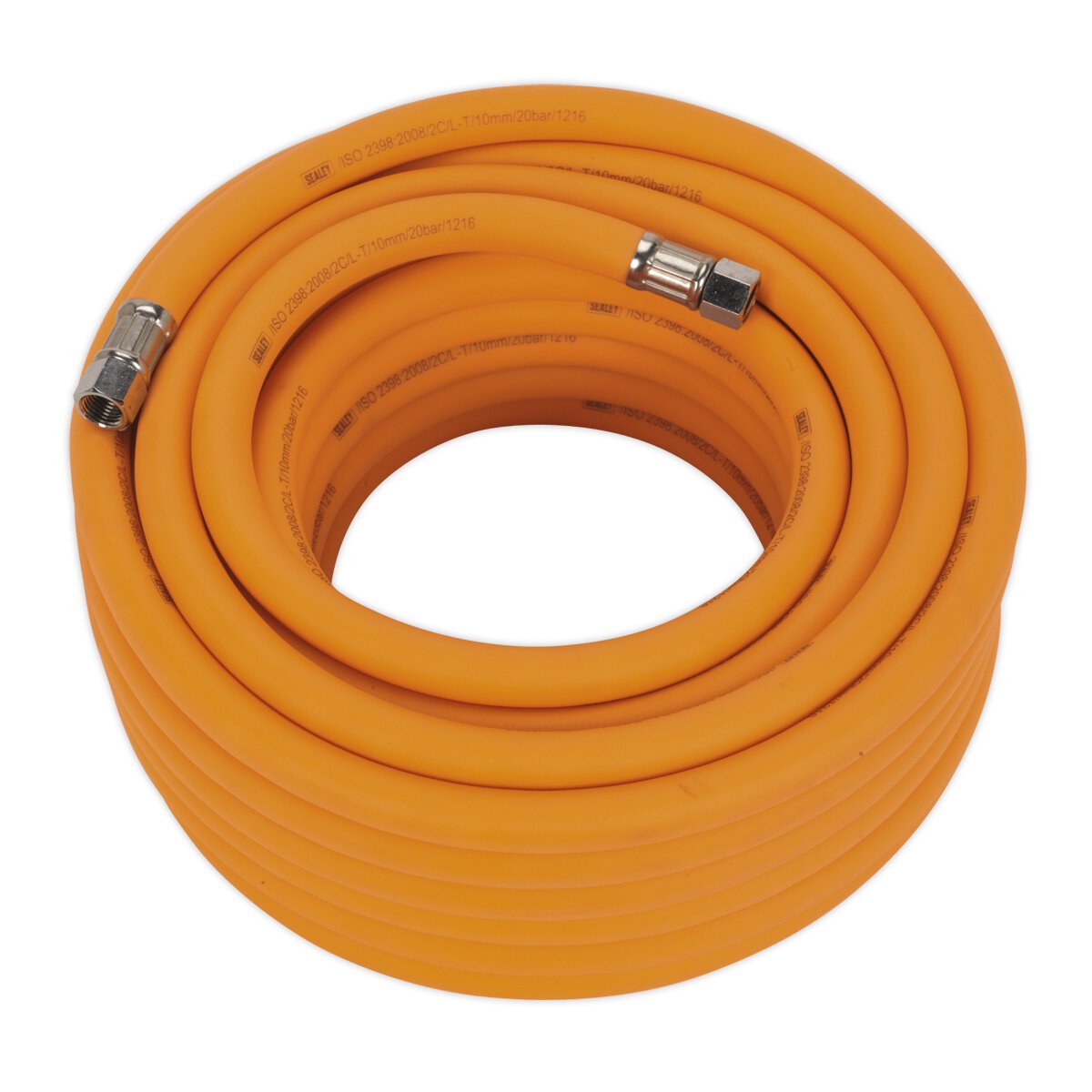 Air Hose 15m x Ø10mm Hybrid High Visibility with 1/4"BSP Unions