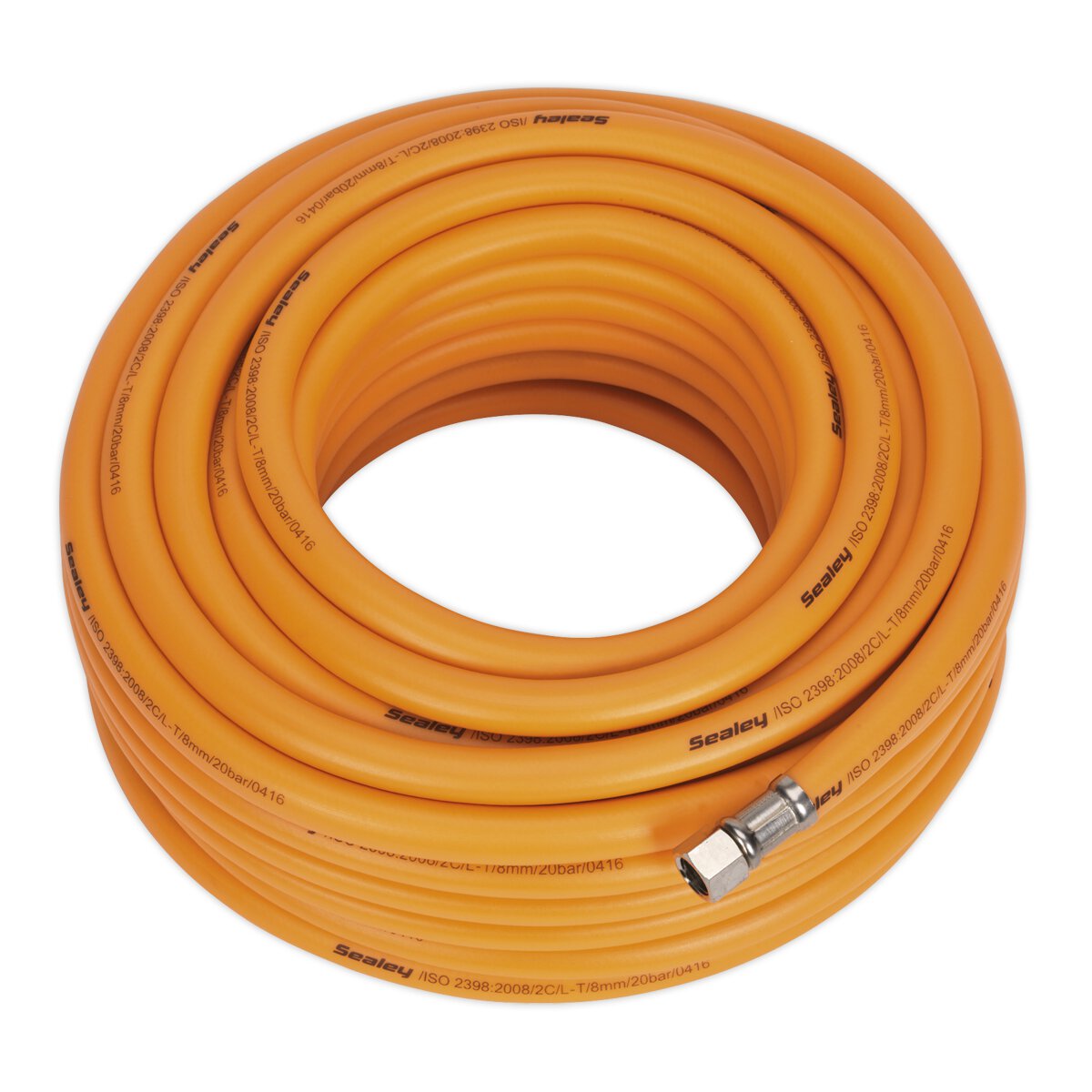 Air Hose 20m x Ø8mm Hybrid High Visibility with 1/4"BSP Unions